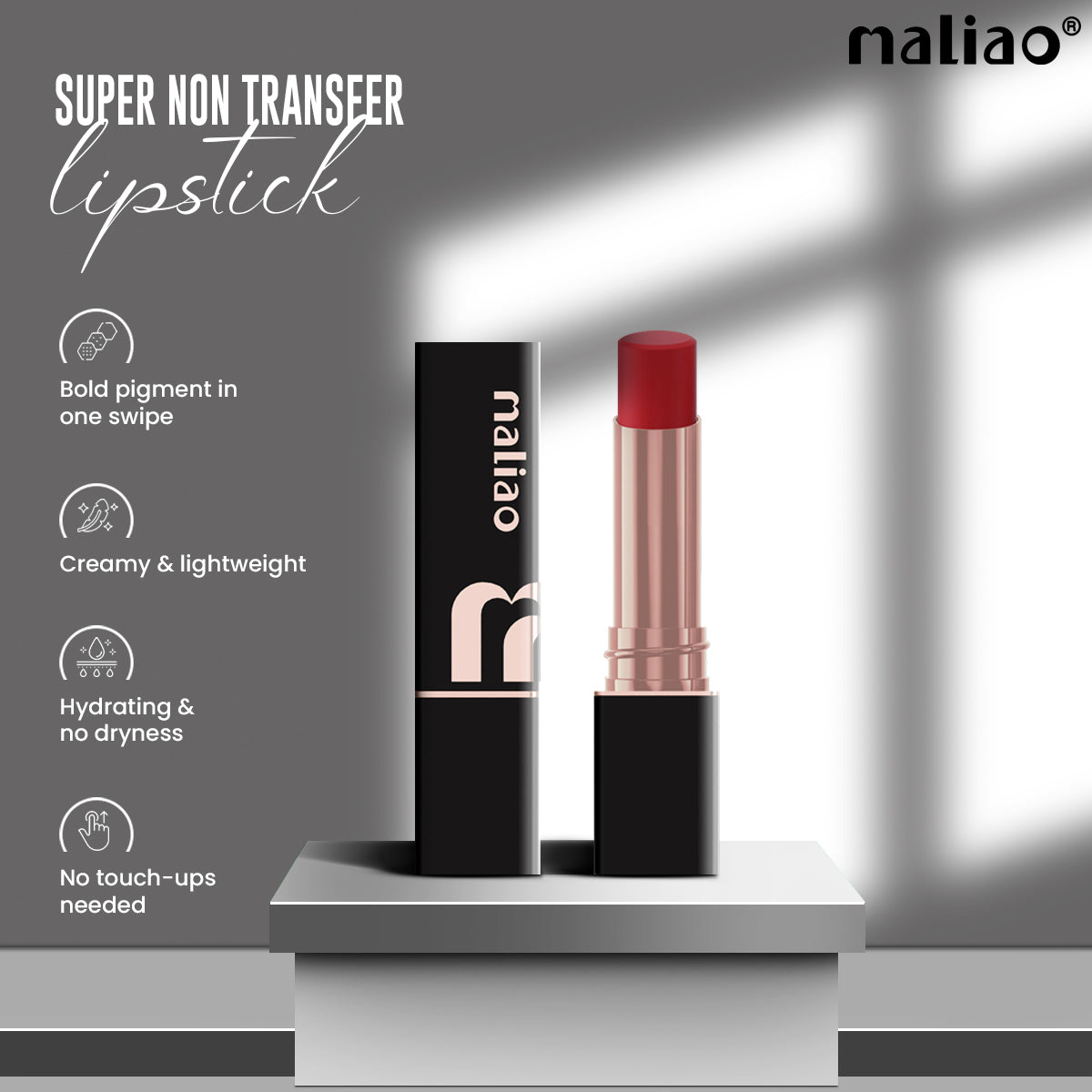 Maliao Super Non-Transfer Lipstick - Long-Lasting Matte Finish, Smudge-Proof Formula